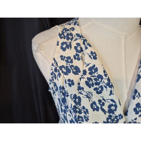 Reformation Rilynn Button Front Tie Back Sundress Blue Floral US 6 New - Picture 8 of 14